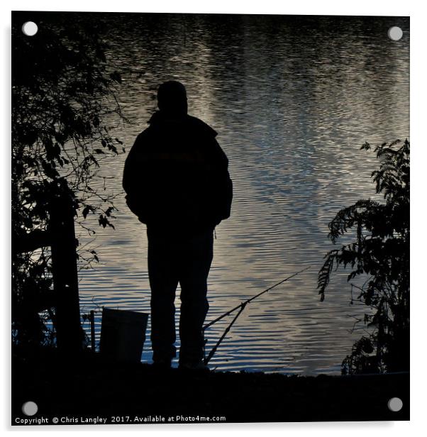 Fishing the Dusk Acrylic by Chris Langley