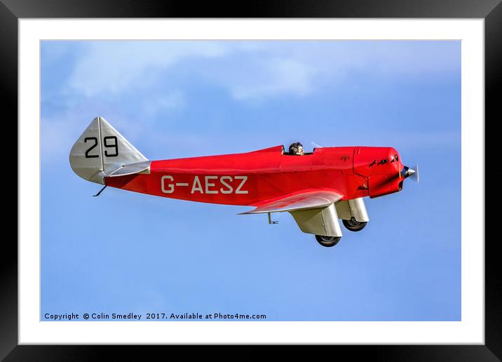 Chilton D.W.1 G-AESZ/29  Framed Mounted Print by Colin Smedley