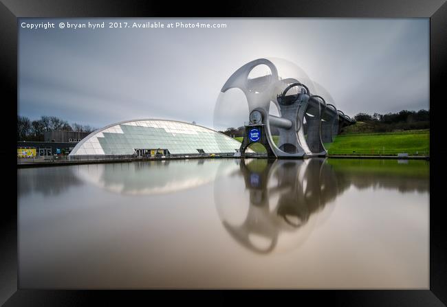 Falkirk Wheel In Motion Framed Print by bryan hynd