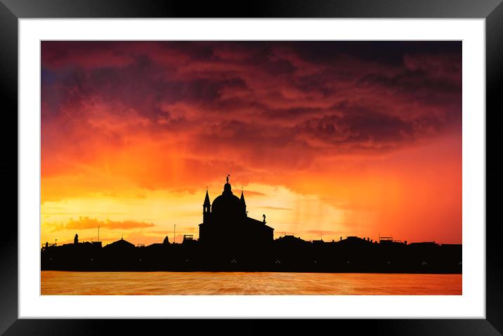 The Church of Santissimo Redentore Framed Mounted Print by Guido Parmiggiani