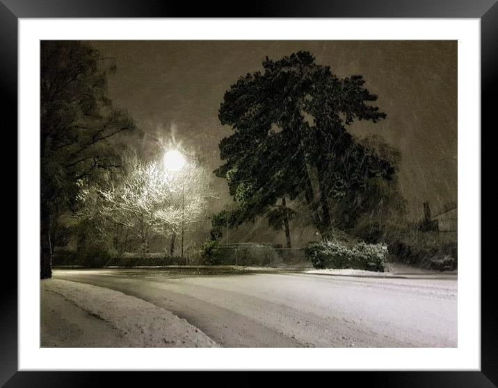A Cheshire snow scene. Framed Mounted Print by Henry Horton