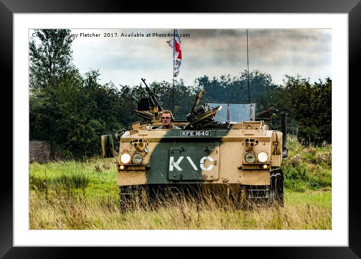 British Armoured Personnel Carrier Framed Mounted Print by Mary Fletcher