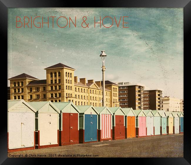 Brighton & Hove - Retro style Framed Print by Chris Harris