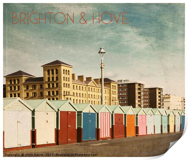 Brighton & Hove - Retro style Print by Chris Harris