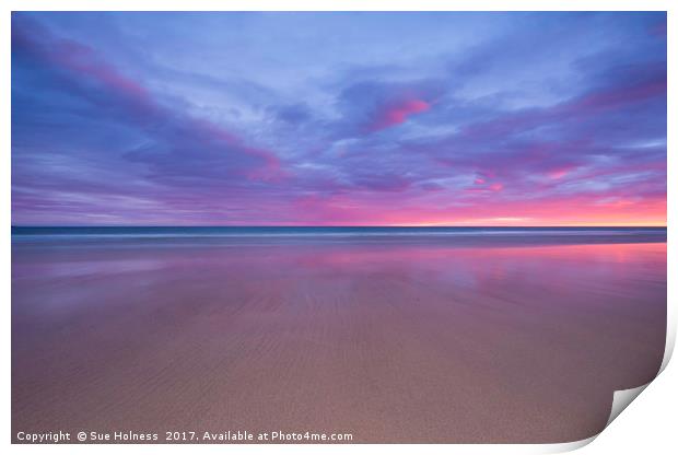 Pink Sunset Print by Sue Holness