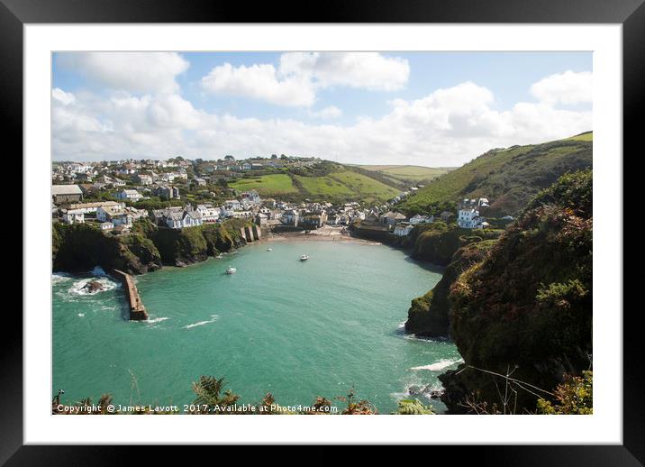 Port Isaac Breakwater Framed Mounted Print by James Lavott