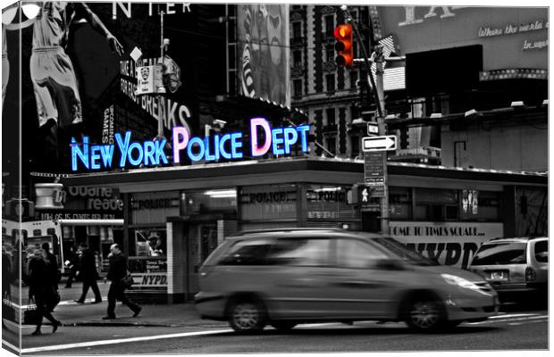Police HQ in Times Square Canvas Print by David Tanner