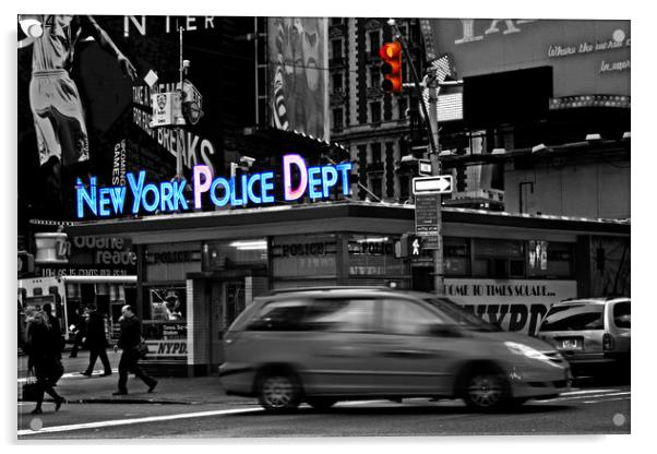 Police HQ in Times Square Acrylic by David Tanner