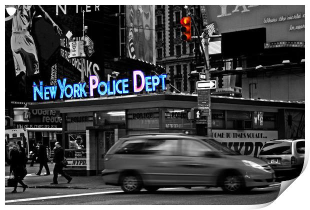Police HQ in Times Square Print by David Tanner