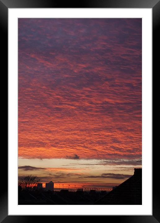 Sunset over London Framed Mounted Print by David French