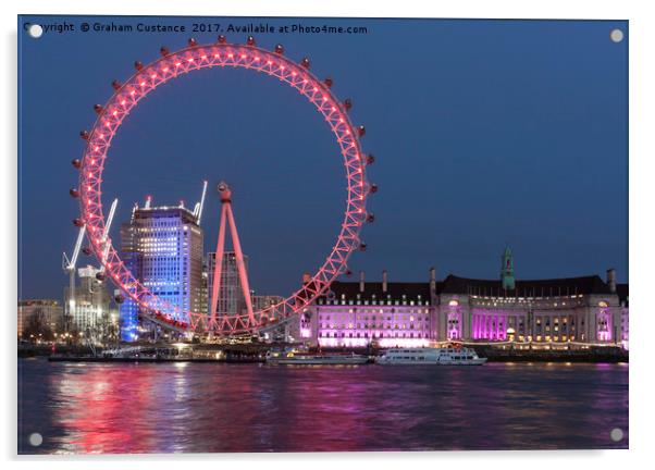 London Eye Reflections Acrylic by Graham Custance