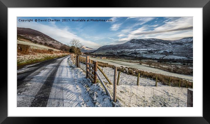 Cat Bells winter view Framed Mounted Print by David Charlton