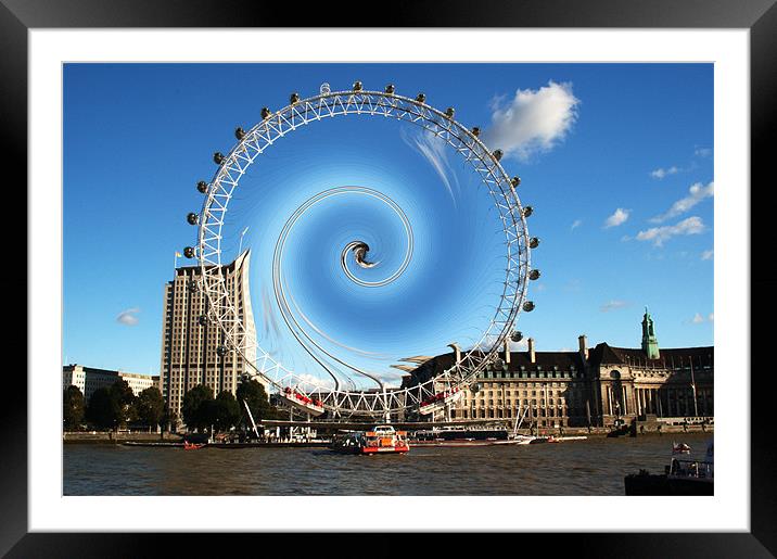 Abstract of the Millennium Wheel Framed Mounted Print by Chris Day