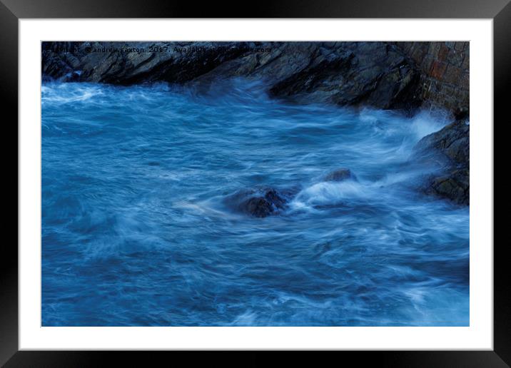 SWIRLING SEA Framed Mounted Print by andrew saxton