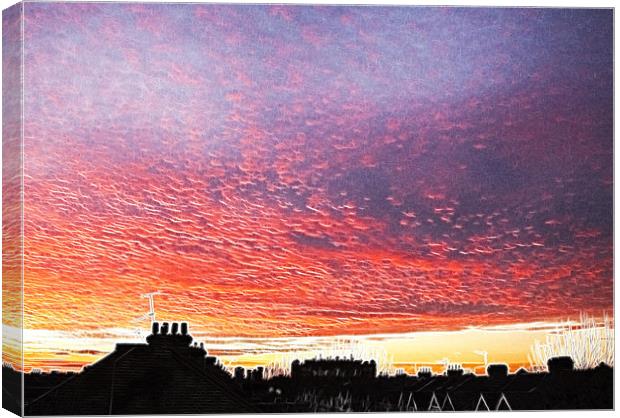 Sunset over London fractals Canvas Print by David French