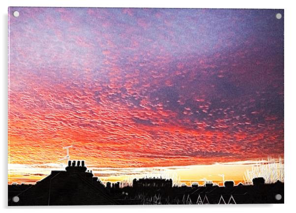 Sunset over London fractals Acrylic by David French