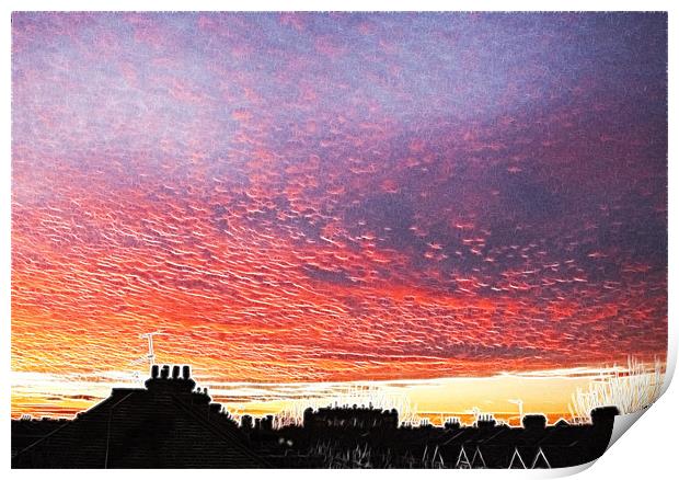 Sunset over London fractals Print by David French