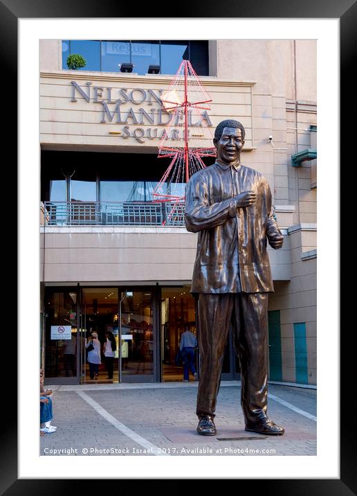 Statue of Nelson Mandela Framed Mounted Print by PhotoStock Israel