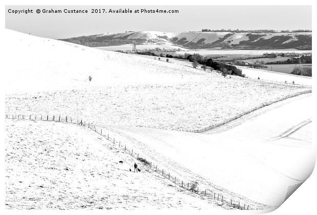 Winter Walk Print by Graham Custance
