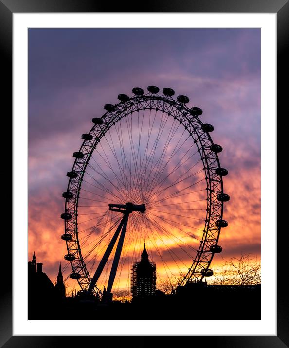London Eye Skyline Framed Mounted Print by Graham Custance