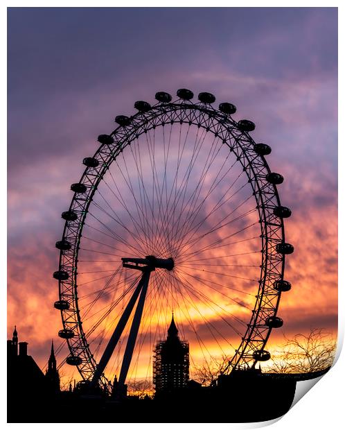 London Eye Skyline Print by Graham Custance