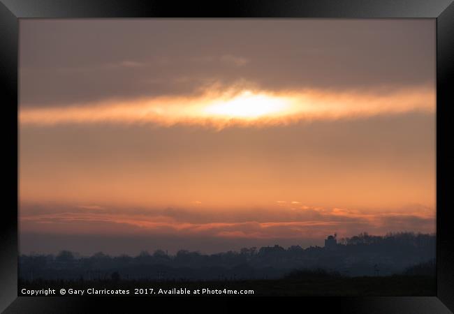 Sunset over Sunderland Framed Print by Gary Clarricoates