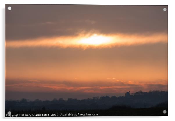 Sunset over Sunderland Acrylic by Gary Clarricoates