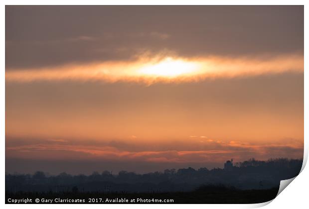 Sunset over Sunderland Print by Gary Clarricoates