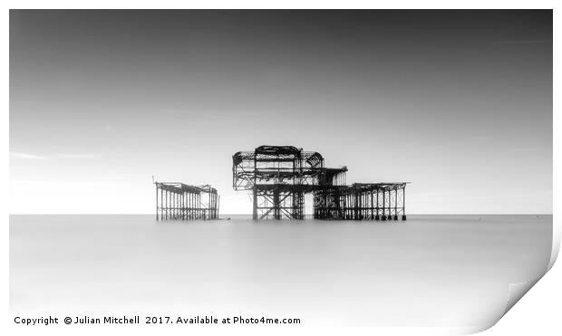 West Pier Brighton Print by Julian Mitchell
