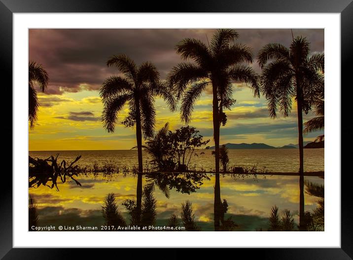 Tropical sunset Framed Mounted Print by  