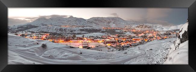 Blaenau Ffestiniog Winter Panoramic Framed Print by Rory Trappe