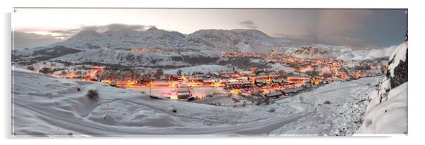 Blaenau Ffestiniog Winter Panoramic Acrylic by Rory Trappe