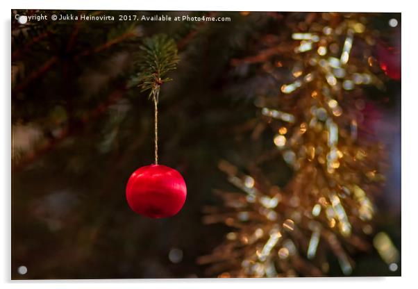 Tiny Bauble On A Christmas Tree Acrylic by Jukka Heinovirta