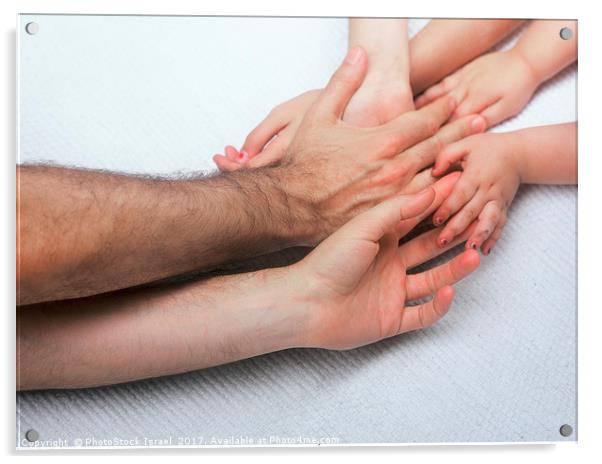 entangled Family hands Acrylic by PhotoStock Israel