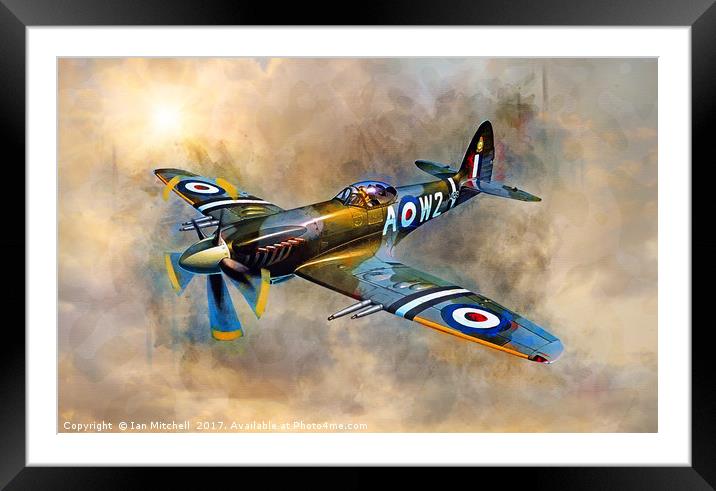Spitfire Dawn Flight Framed Mounted Print by Ian Mitchell