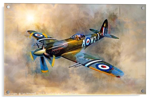 Spitfire Dawn Flight Acrylic by Ian Mitchell