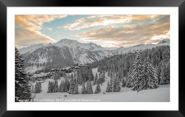 An Early Morning Panoramic Landscape View of Courc Framed Mounted Print by Fabrizio Malisan