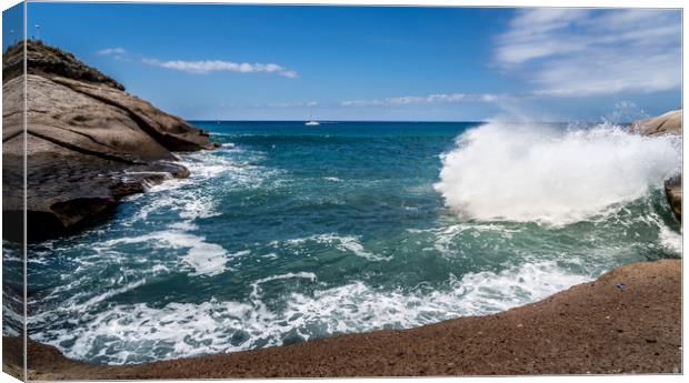 Beautiful bay view over the sea in Costa Adeje  Canvas Print by Naylor's Photography