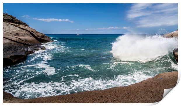 Beautiful bay view over the sea in Costa Adeje  Print by Naylor's Photography
