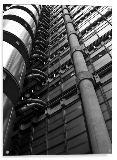 Looking up at Lloyds of London Acrylic by Paul Macro