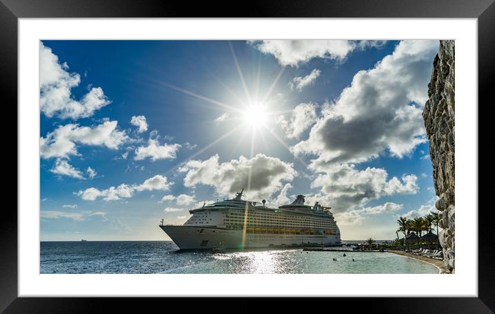  Cruise Ship  Curacao Views Framed Mounted Print by Gail Johnson