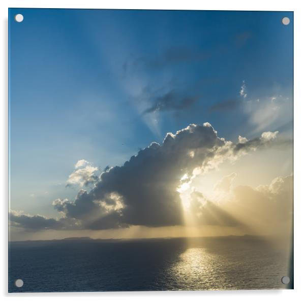 sunrise over the ocean  on Curacao Acrylic by Gail Johnson