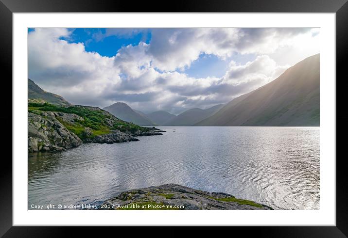 Majestic views of Wastwater Framed Mounted Print by andrew blakey