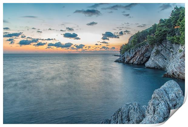 Coastline at Petrovac Print by Antony McAulay