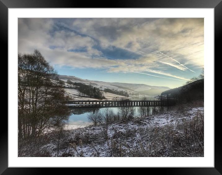A snow covered Derwent Edge in Derbyshire. Framed Mounted Print by Scott Simpson