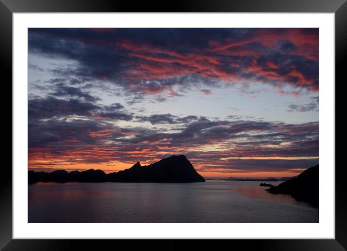 Sunset on the Norwegian Fjords. Framed Mounted Print by Scott Simpson