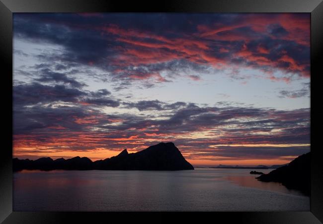 Sunset on the Norwegian Fjords. Framed Print by Scott Simpson