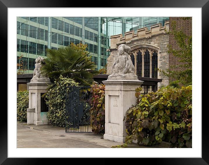 Old v New All Hallows Church Framed Mounted Print by Paul Macro