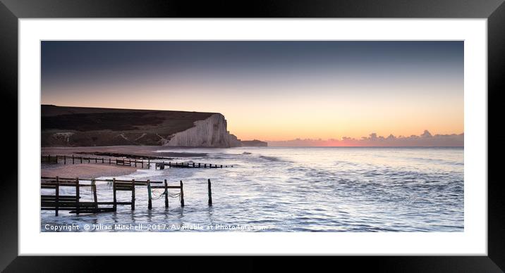 Cuckmere Haven sunrise Framed Mounted Print by Julian Mitchell
