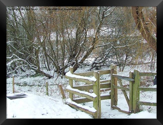 Winter Kissing Gate Framed Print by Kate Small